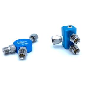 Oxygen Manifold with 2 Male Diss w/ One Way Check Valve Outlets & one Female Diss for inlet